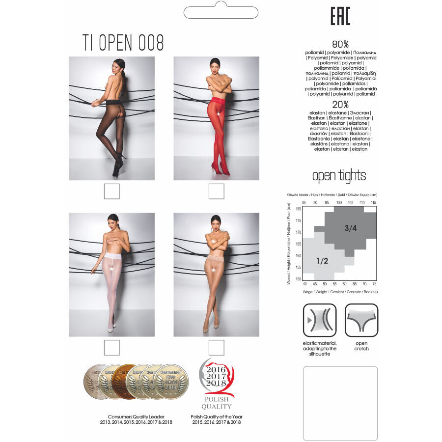 PASSION – Tiopen 008 Strumpfhose Weiß 30 DEN