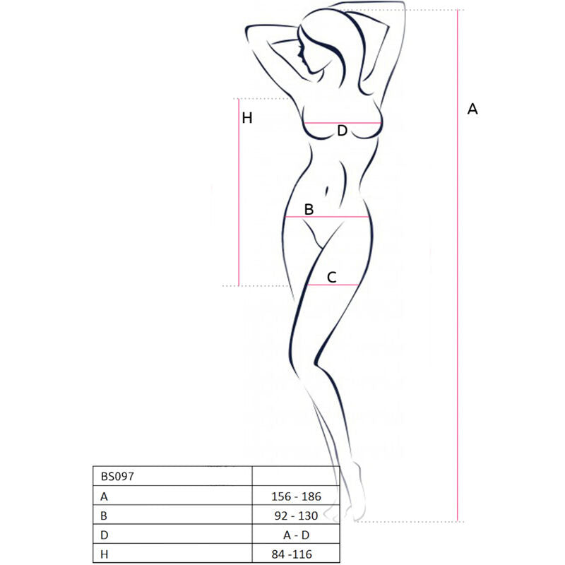 PASSION – BS097 Bodystocking Schwarz One Size (Einheitsgröße)