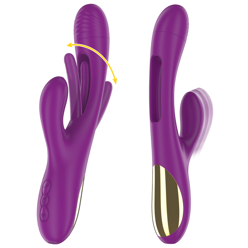 INTENSE - Apolo Wiederaufladbarer Multifunktionsvibrator mit 7 Vibrationsmodi und beweglicher Zunge, Lila