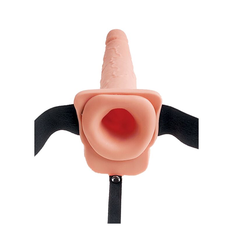 FETISH FANTASY SERIES - Verstellbarer Strap-on mit realistischem Dildo und Spritzfunktion, 19 cm