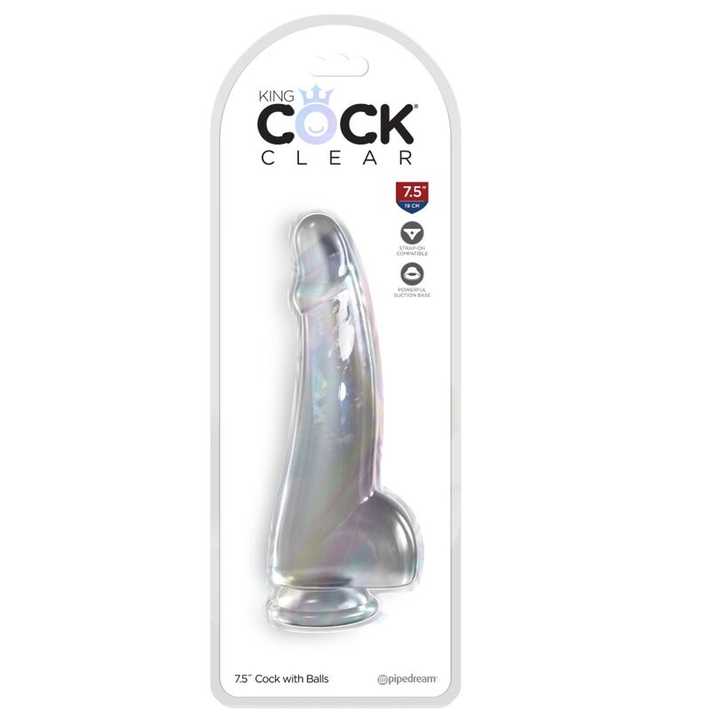 KING COCK - Clear Dildo mit Hoden, 15,2 cm, Transparent