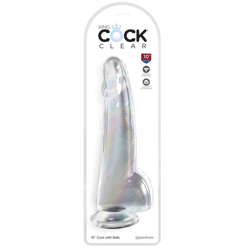 KING COCK - Clear Dildo mit Hoden, 19 cm, Transparent