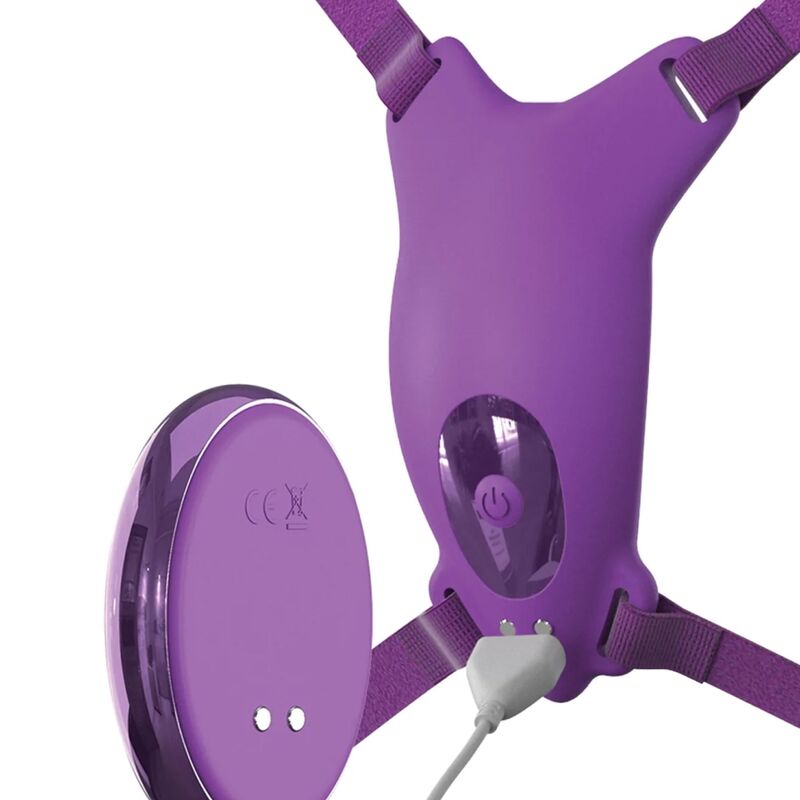 FANTASY FOR HER - Vibrierendes Schmetterlingsgeschirr, wiederaufladbar mit Fernbedienung Violett