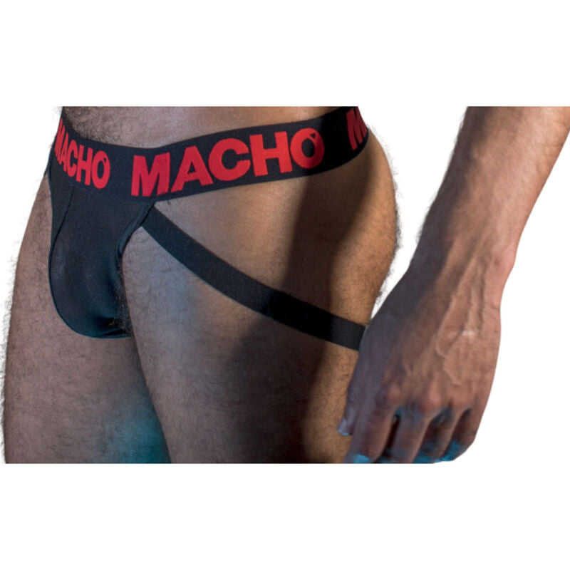 MACHO - MX26X2 Jockstrap, Schwarz/Rot, S