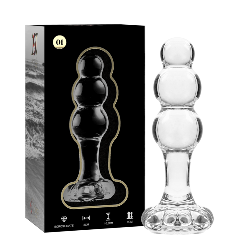 Nebula - Modell 1 Analplug Borosilikatglas Transparent 10.5 cm -o- 3 cm