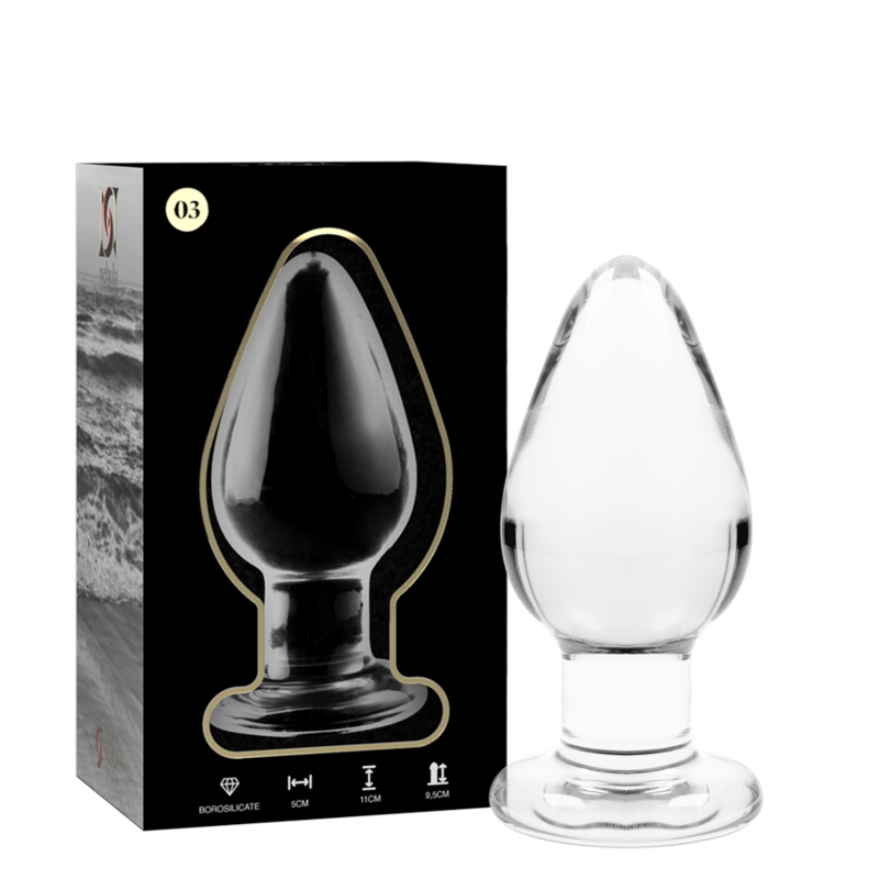 Nebula - Modell 3 Analplug Borosilikatglas Transparent 11 cm -o- 5 cm
