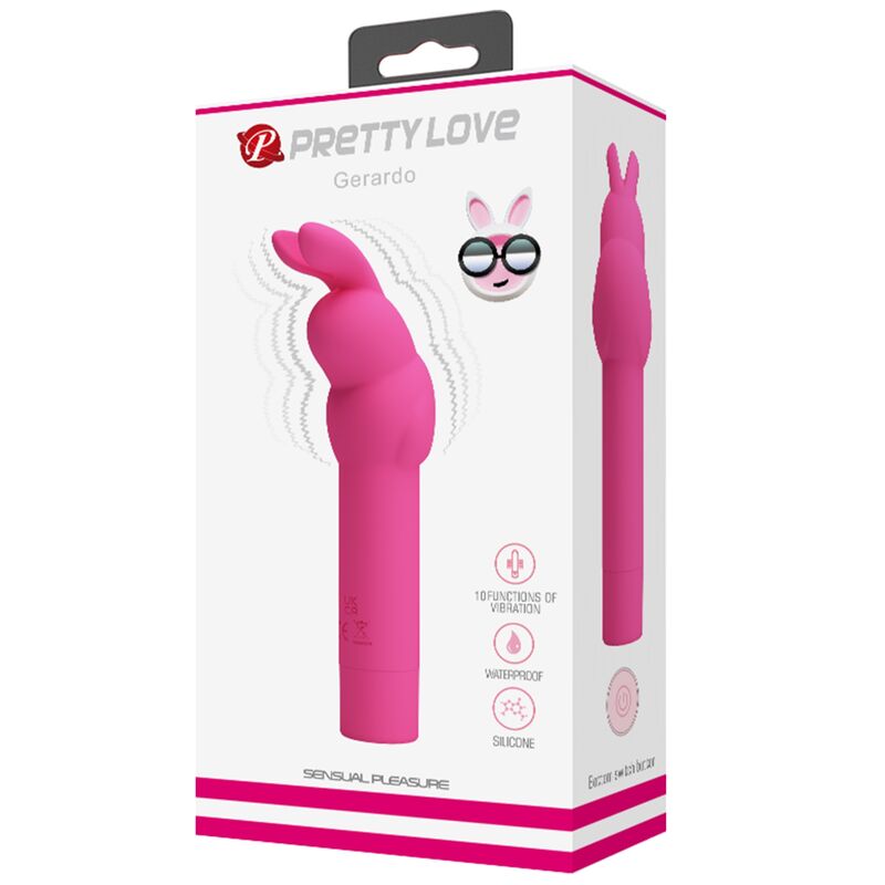 PRETTY LOVE - Gerardo Fuchsia Rabbit Silikonvibrator wiederaufladbar