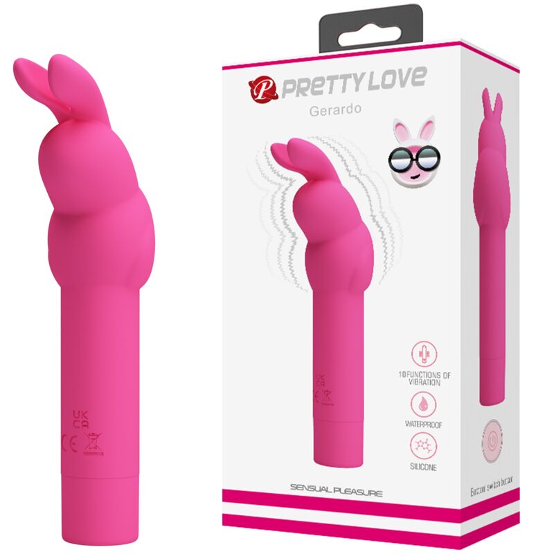 PRETTY LOVE - Gerardo Fuchsia Rabbit Silikonvibrator wiederaufladbar