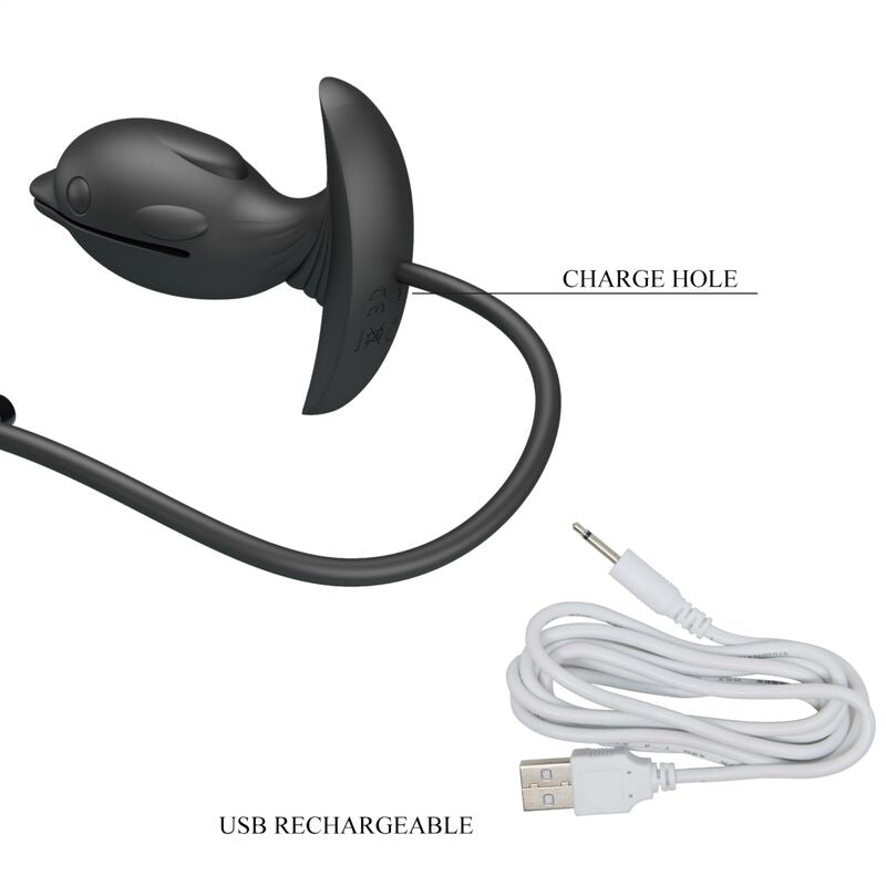 PRETTY LOVE - Aufblasbarer und wiederaufladbarer Delfin-Analplug