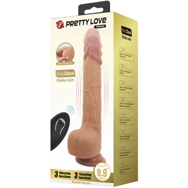 PRETTY LOVE - Tommy realistischer Dildo-Vibrator, 22,5 cm