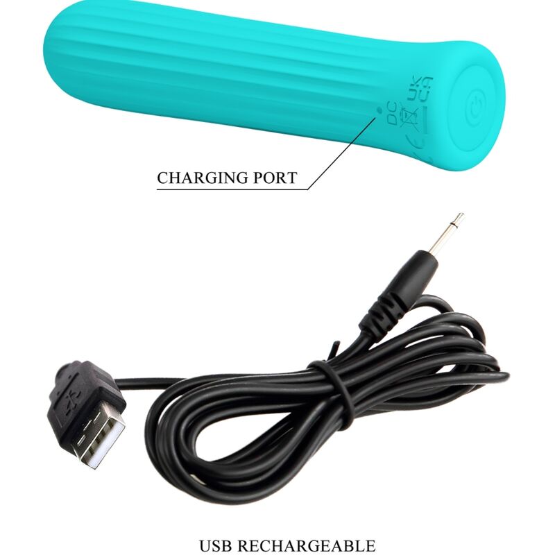 PRETTY LOVE - Blanche Stimulator-Vibrator Blau ergonomisch