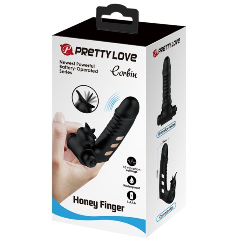PRETTY LOVE - Corbin Vibrierende Fingerhülle, Schwarz