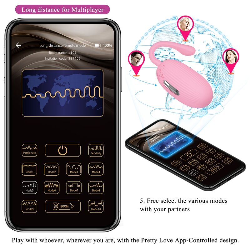 PRETTY LOVE - Doreen Pink wiederaufladbares Vibrationsei