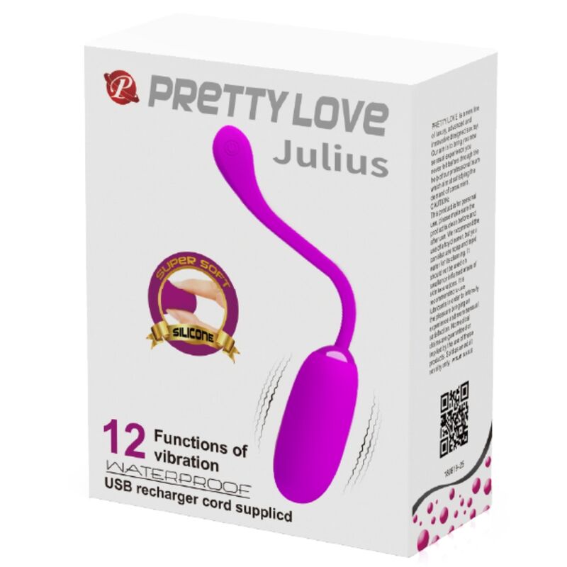 PRETTY LOVE - Julius Wasserdichtes wiederaufladbares Vibrationsei, Lila