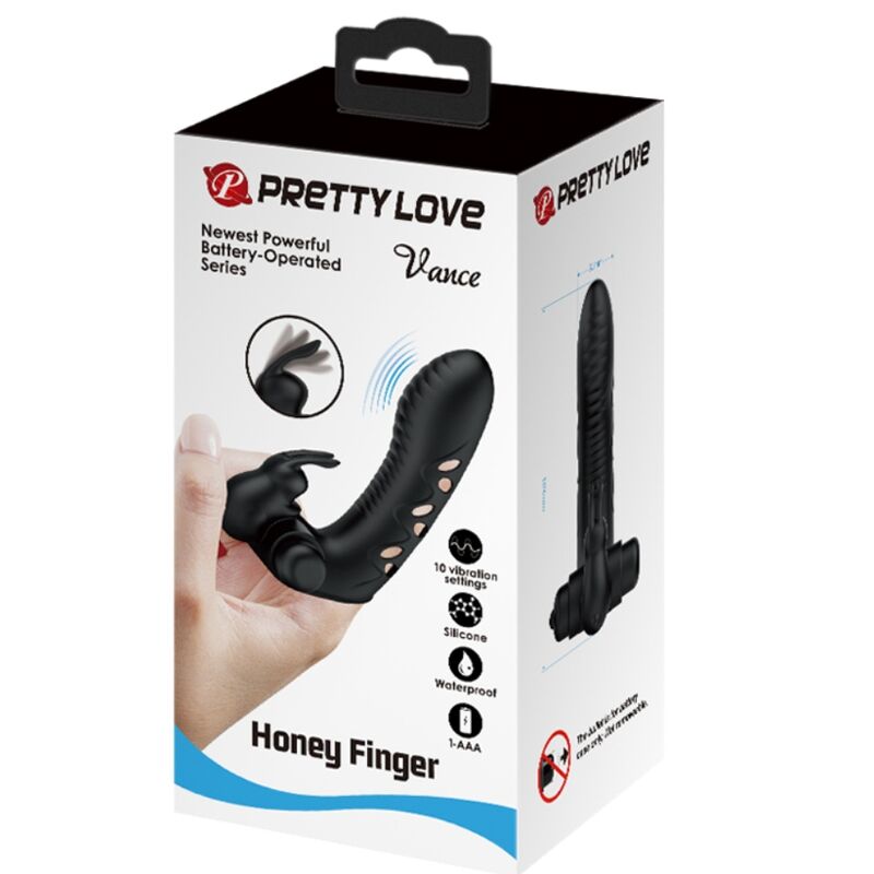 PRETTY LOVE - Vance Rabbit-Fingervibrator, Schwarz