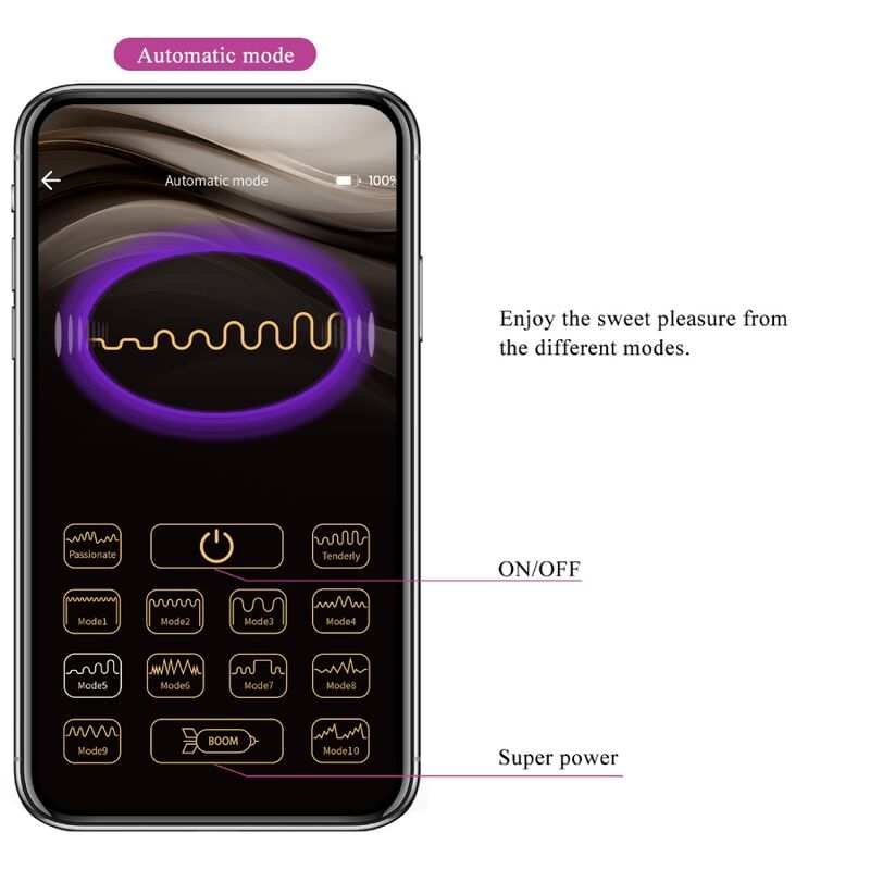 PRETTY LOVE - Vibrierendes Ei der Nymphe, App-gesteuert, Lila