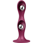 SATISFYER - DOUBLE BALL-R SILIKONDILDO BLAU