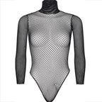 LEG AVENUE – Body mit Neckholder aus Spitze Schwarz