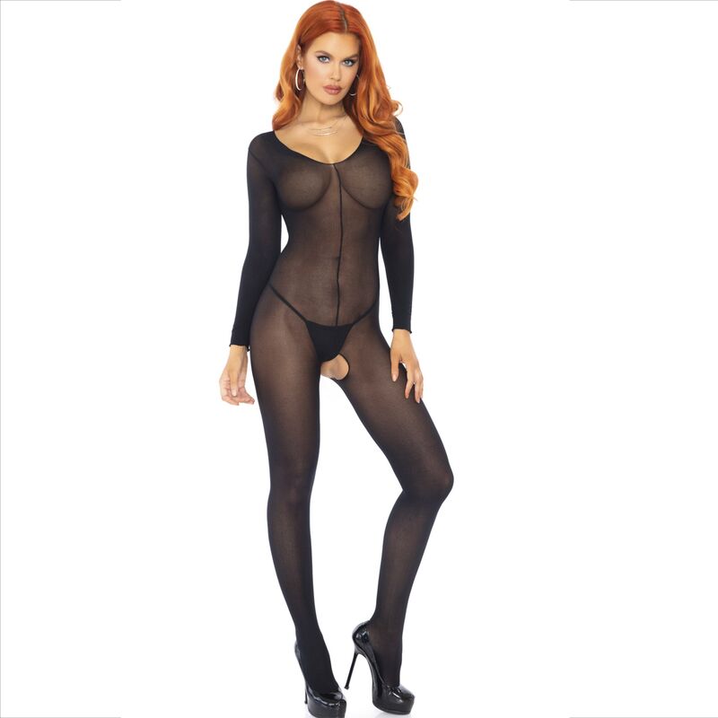 LEG AVENUE – Bodystocking Langarm Schwarz