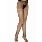 LEG AVENUE – Netzstrümpfe mit Schrittöffnung Schwarz