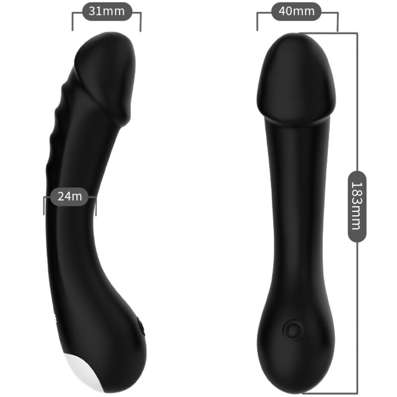 ARMONY - G-Spot-Dildo-Vibrator aus Silikon Schwarz