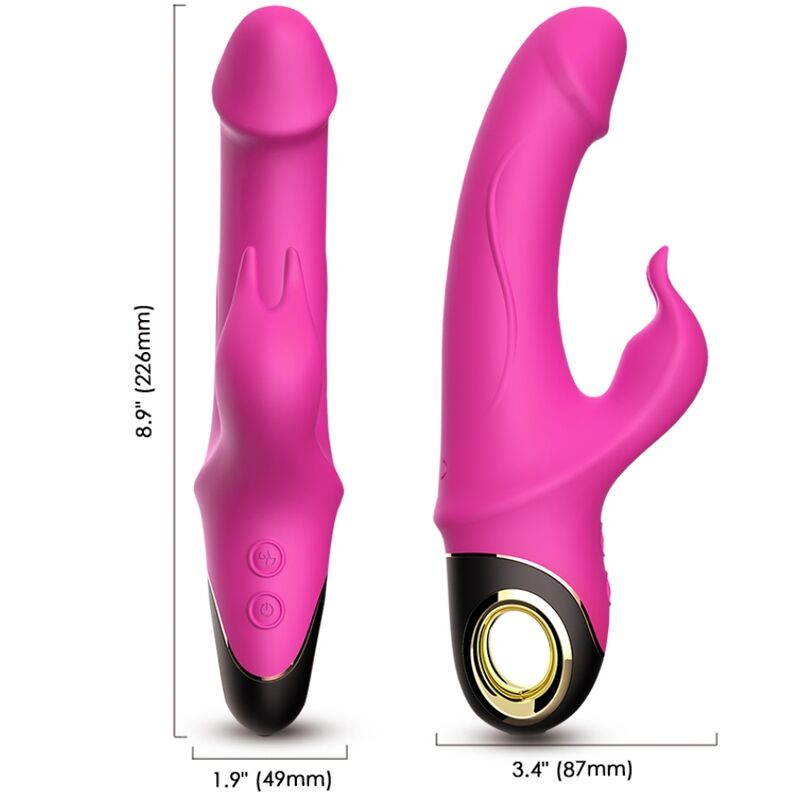 ARMONY – Meteor Rabbit-Dildo-Vibrator mit Rotationsfunktion, Fuchsia