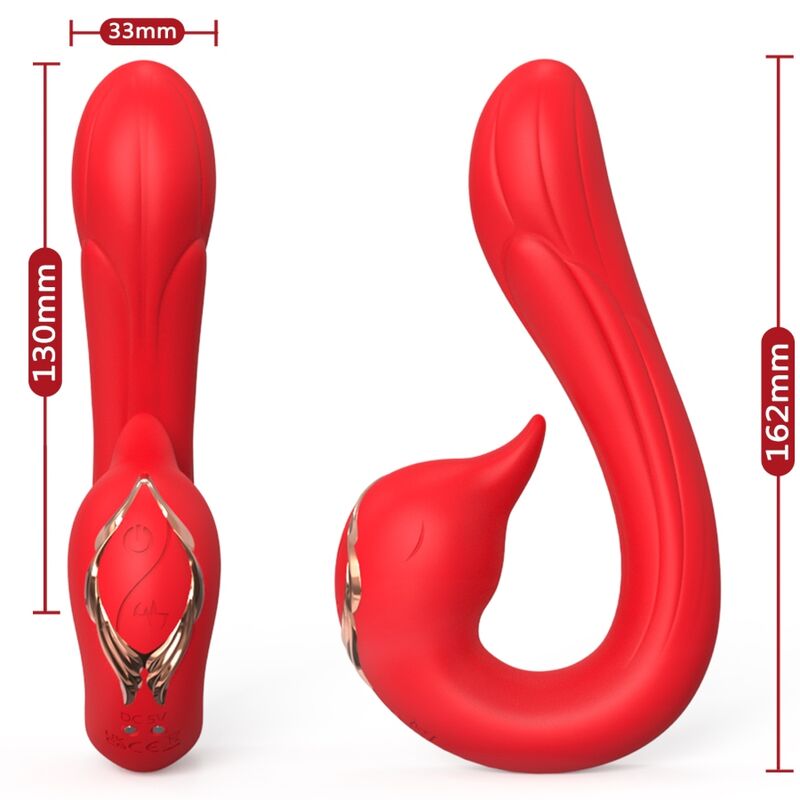 ARMONY - Delfin-Multifunktionsvibrator mit Wärmefunktion Rot