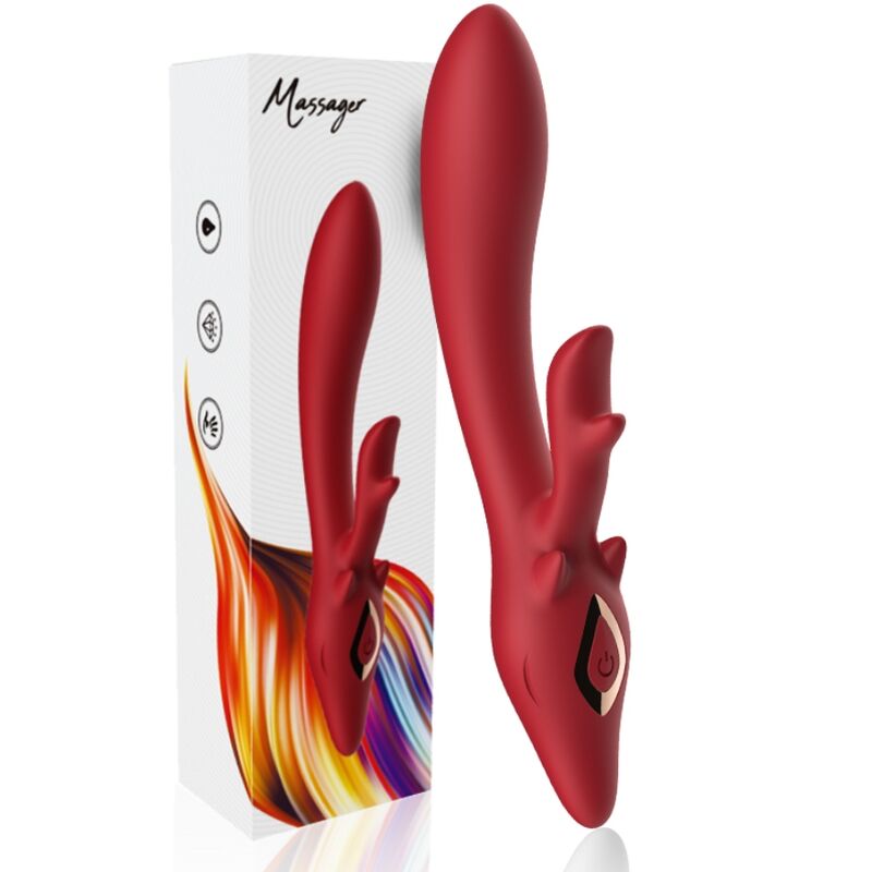 ARMONY – Elch Rabbit-Vibrator, gebogen, Rot