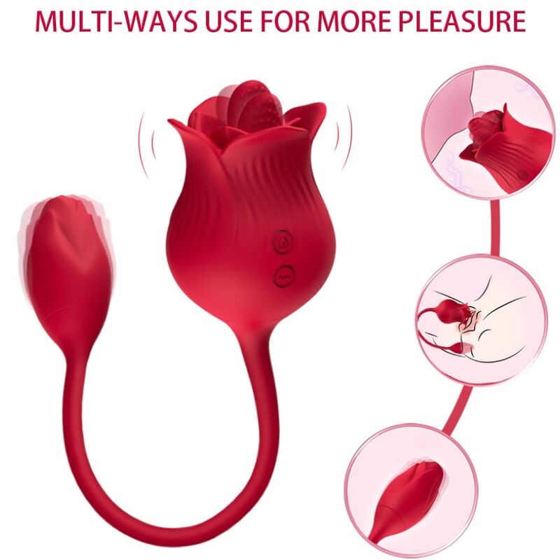 ARMONY – Rosa Vibrator mit Zungenstimulator, Rot