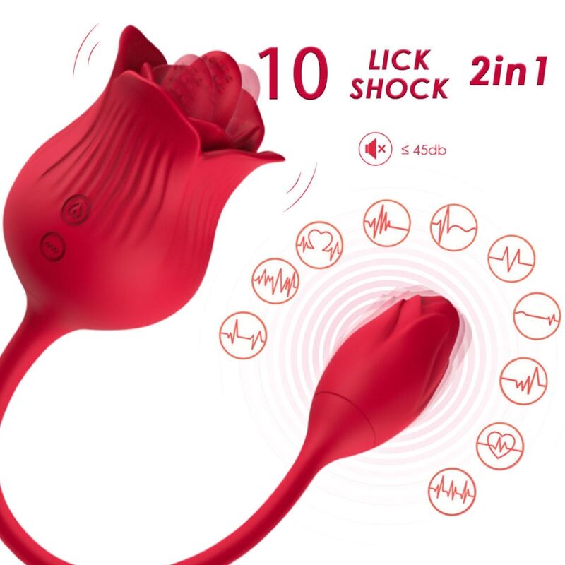 ARMONY – Rosa Vibrator mit Zungenstimulator, Rot