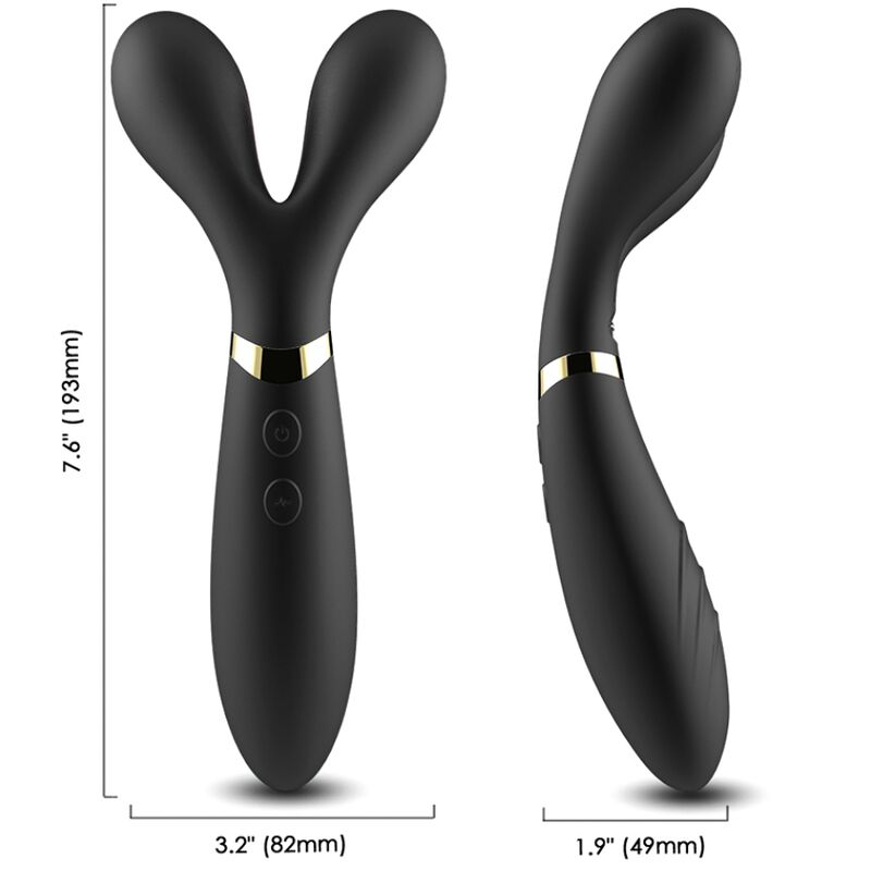 ARMONY – Y-Wand Doppelkopf-Massager und Vibrator, Schwarz