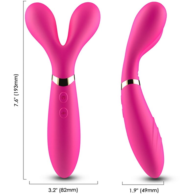 ARMONY – Y-Wand Doppelkopf-Massager und Vibrator, Fuchsia