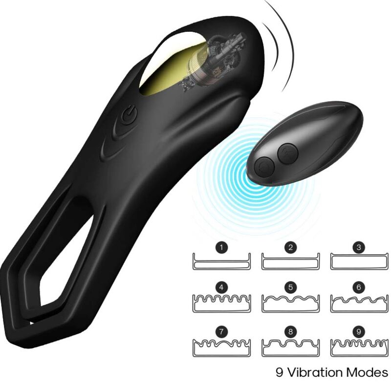 ARMONY – Roadster Doppel-Vibrationsring mit Fernbedienung, Schwarz