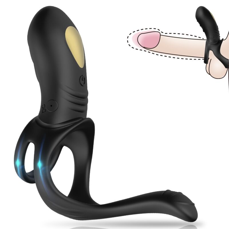 ARMONY – Joy Jumper Vibrationsring für Paare mit Analplug, Schwarz