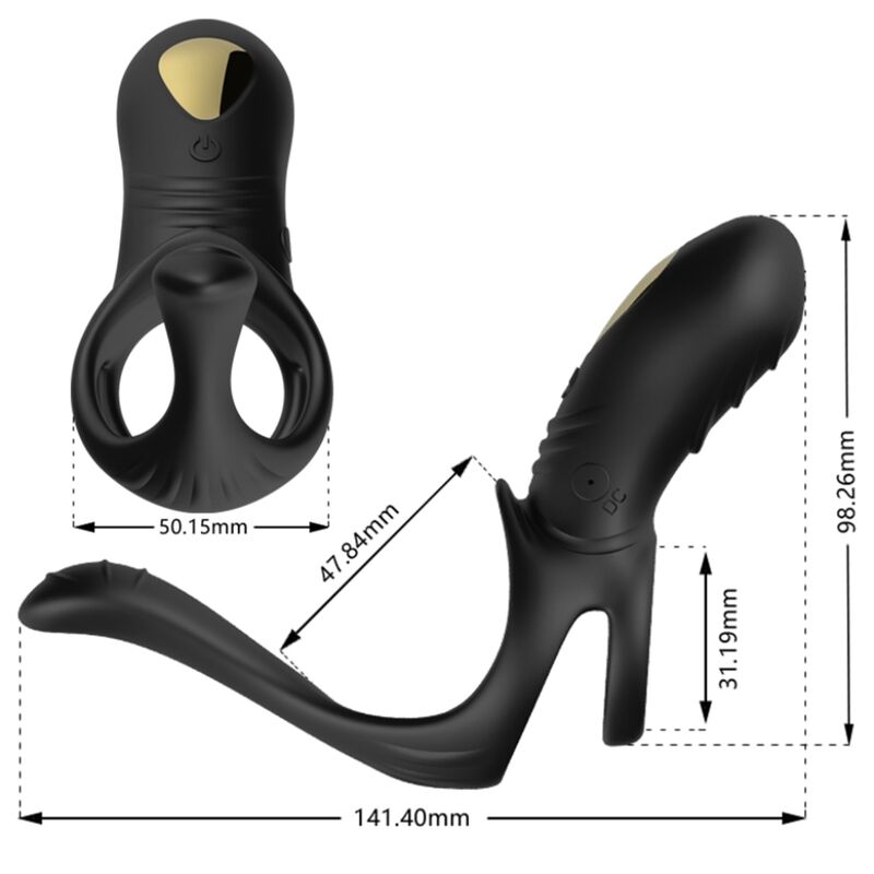 ARMONY – Joy Jumper Vibrationsring für Paare mit Analplug, Schwarz