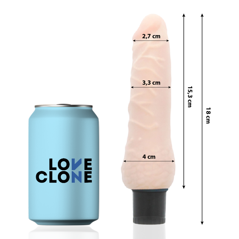 LOVECLONE - Sven Selbstschmierender Vibrator, 18,5 cm, Ø 3,3 cm