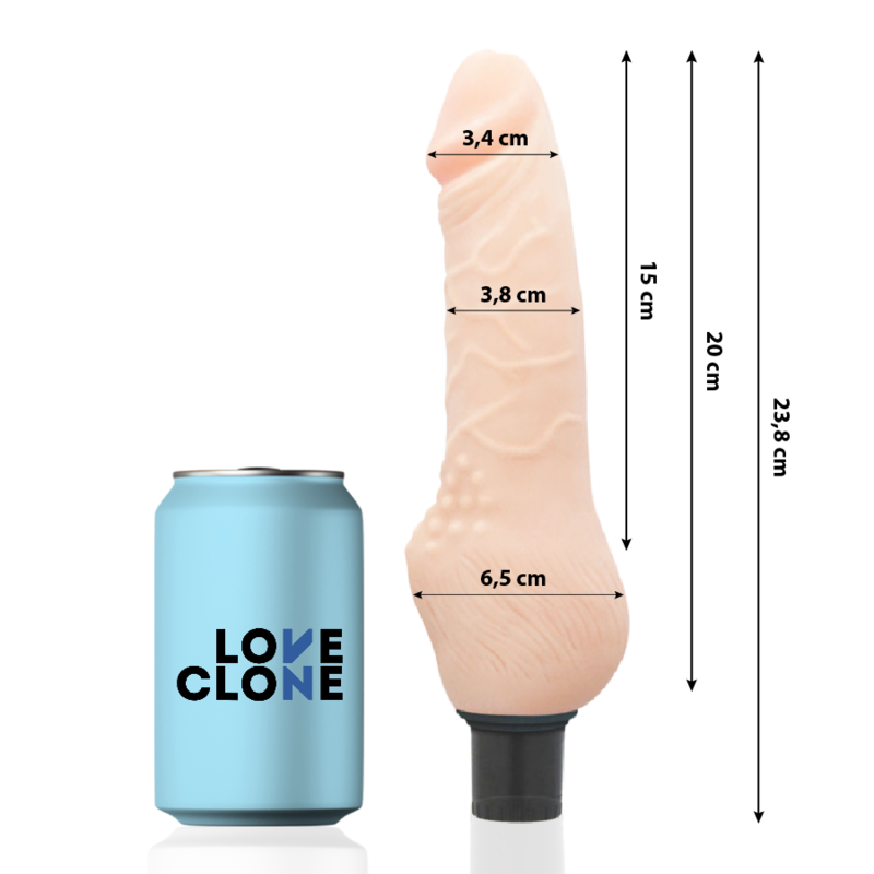 LOVECLONE - Daven Selbstschmierender realistischer Vibrator, 23,8 cm, Ø 3,8 cm