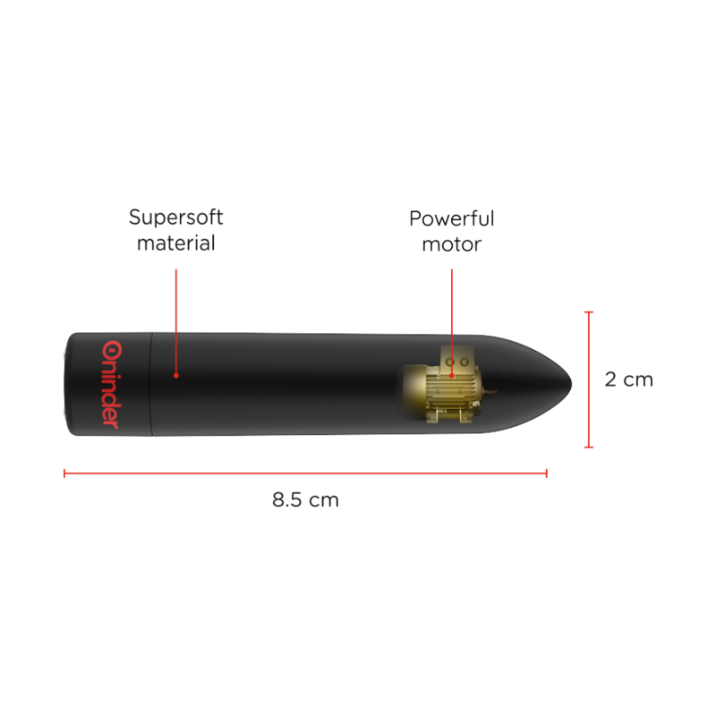ONINDER - Berlin Bullet Vibrator mit 9 Modi und App-Steuerung, Schwarz, 8,5 × 2 cm