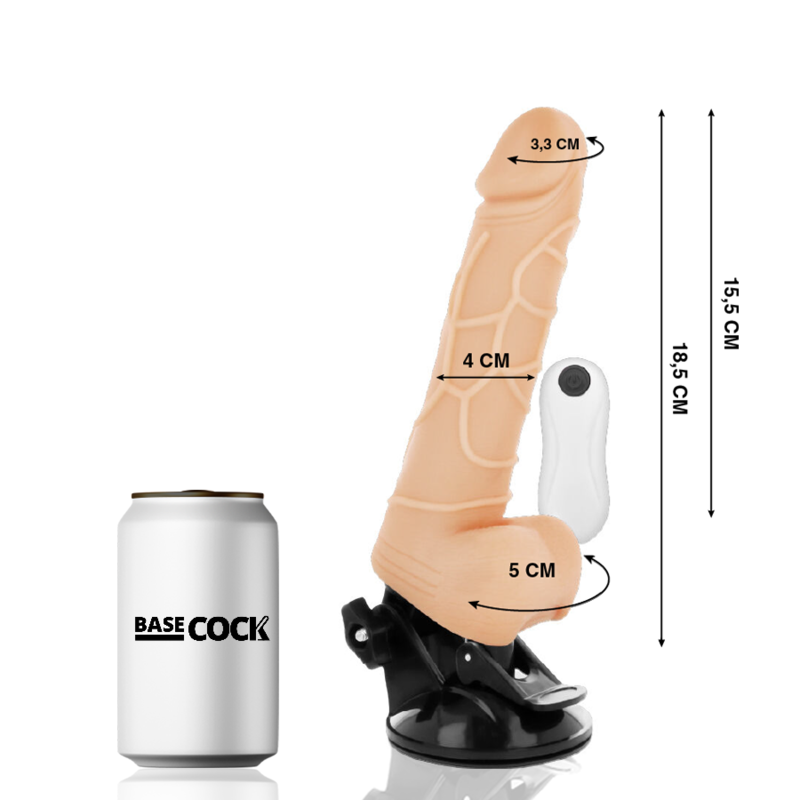 BASECOCK - Realistischer Vibrator mit Fernbedienung Natur, 18,5 cm, Ø 4 cm