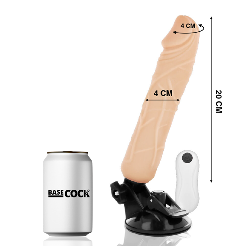 BASECOCK - Realistischer Vibrator mit Fernbedienung Natur, 20 cm, Ø 4 cm
