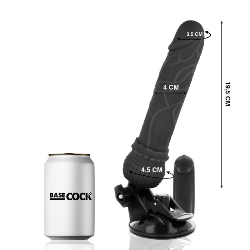 BASECOCK - Realistischer Vibrator mit Fernbedienung Natur, 19,5 cm Ø 4 cm