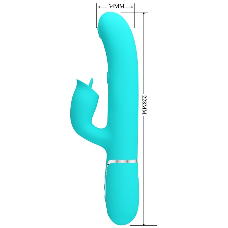 PRETTY LOVE – Rabbit-Vibrator mit Zungenfunktion, Aquagrün