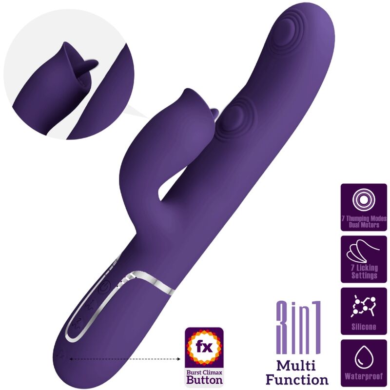 PRETTY LOVE – Rabbit-Vibrator mit Zungenfunktion, Lila