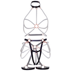 LEG AVENUE Harness Bra & Pearl Strumpfband L