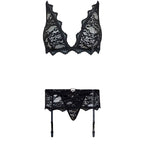 LIVCO CORSETTI FASHION – Belita LC 90231 BH + Höschen + Strumpfgürtel Schwarz