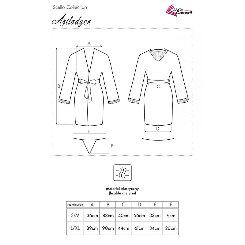 LIVCO CORSETTI FASHION – Ariladyen LC 90568 Kleid + Höschen Schwarz
