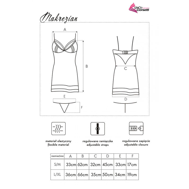 LIVCO CORSETTI FASHION – Makrezian LC 90545 Hemd + Höschen Schwarz