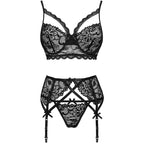 LIVCO CORSETTI FASHION – Moridam LC 90552 BH + Strumpfgürtel + Höschen Schwarz