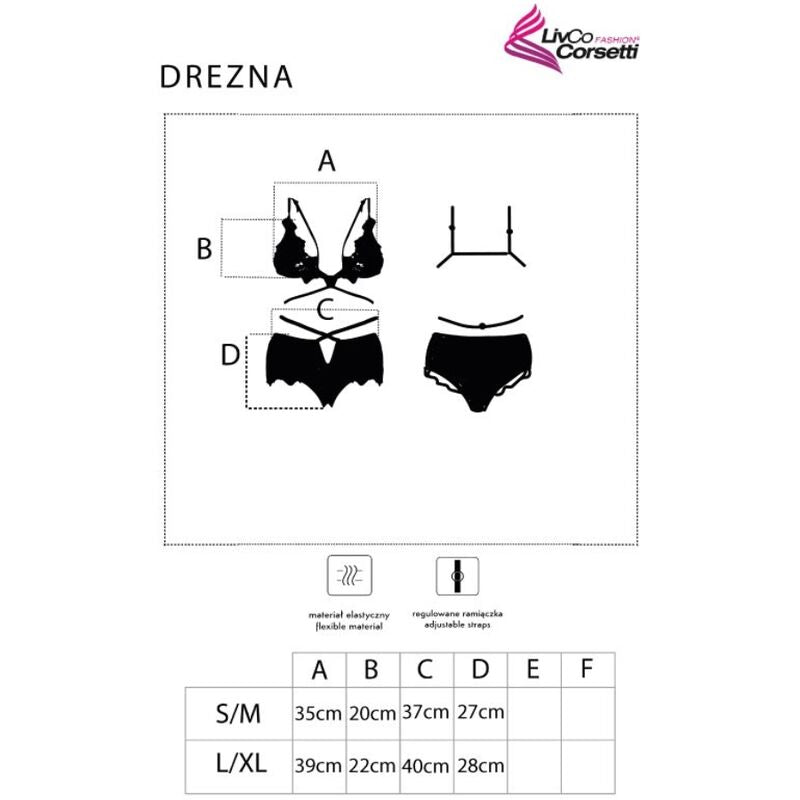 LIVCO CORSETTI FASHION – Drezna LC 90733 BH + Panty Schwarz