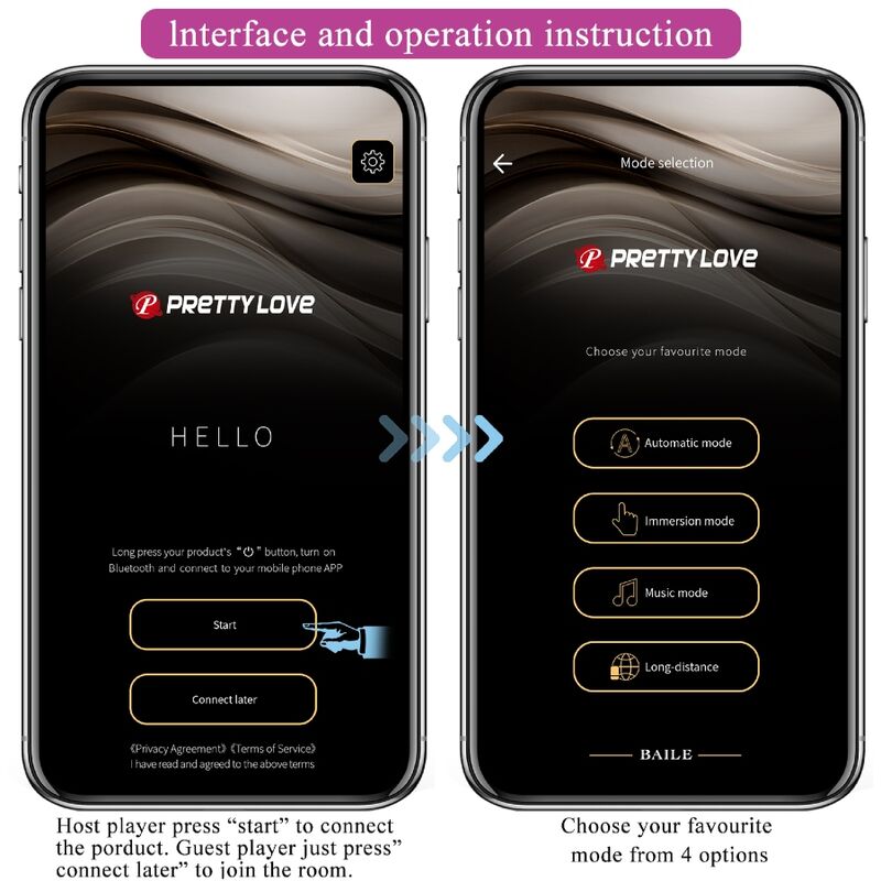 PRETTY LOVE - Billy Vibrationsfernbedienung Lila - Kostenlose App